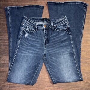 Flying Monkey High Rise Super Flare Women's Size 27 Blue Jean Pants Stretch